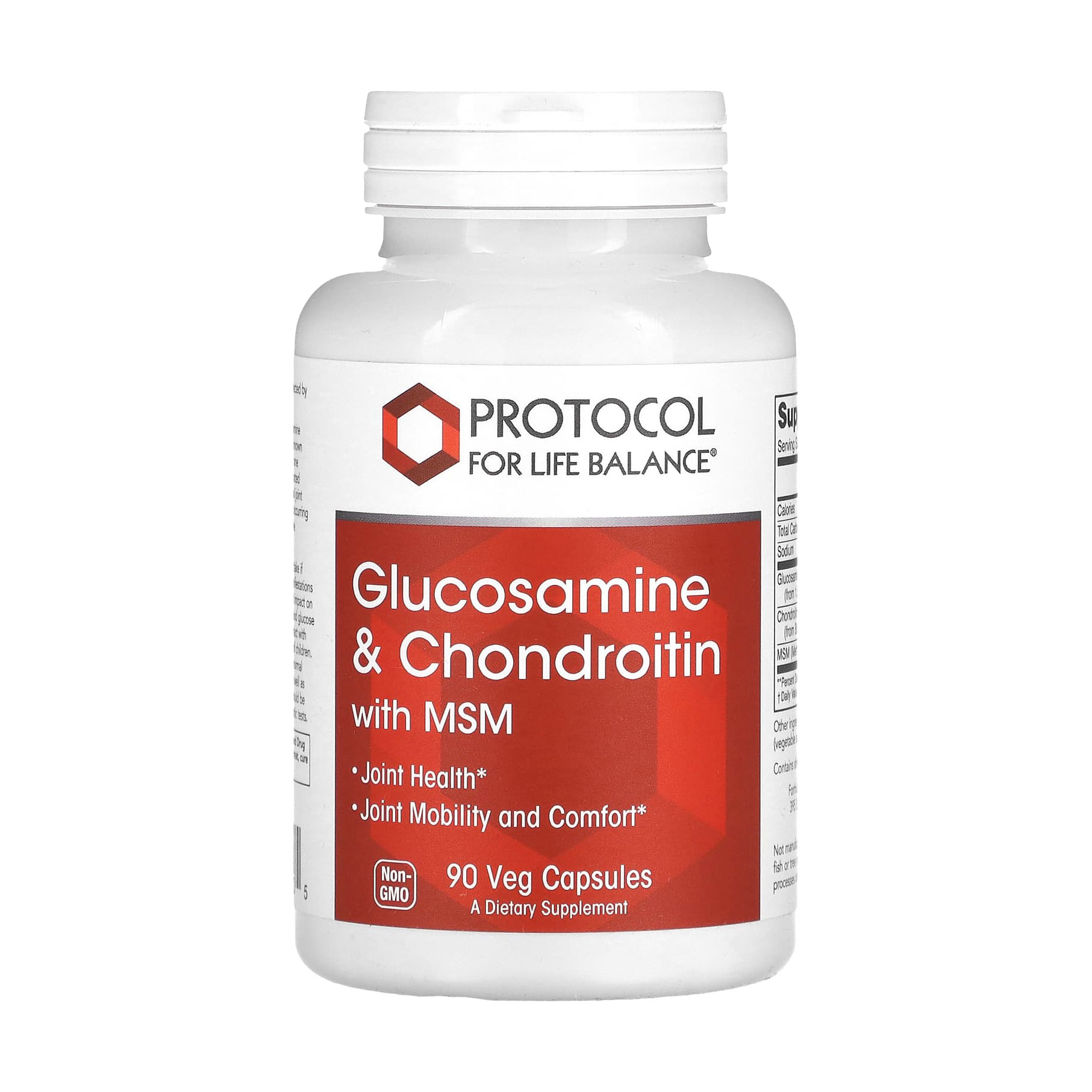 Глюкозамін та хондроїтин з МСМ Protocol For Life Balance Glucosamine &amp; Chondroitin with MSM, 90 вегетаріанських капсул